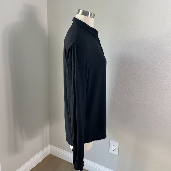 Sandro Womens Medium Black Button Up Shirt Long Sleeve Blouse Top - Picture 8 of 11